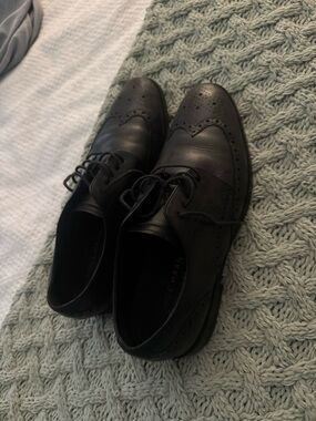 Cole Haan Men’s Black Leather Wingtip Derby
